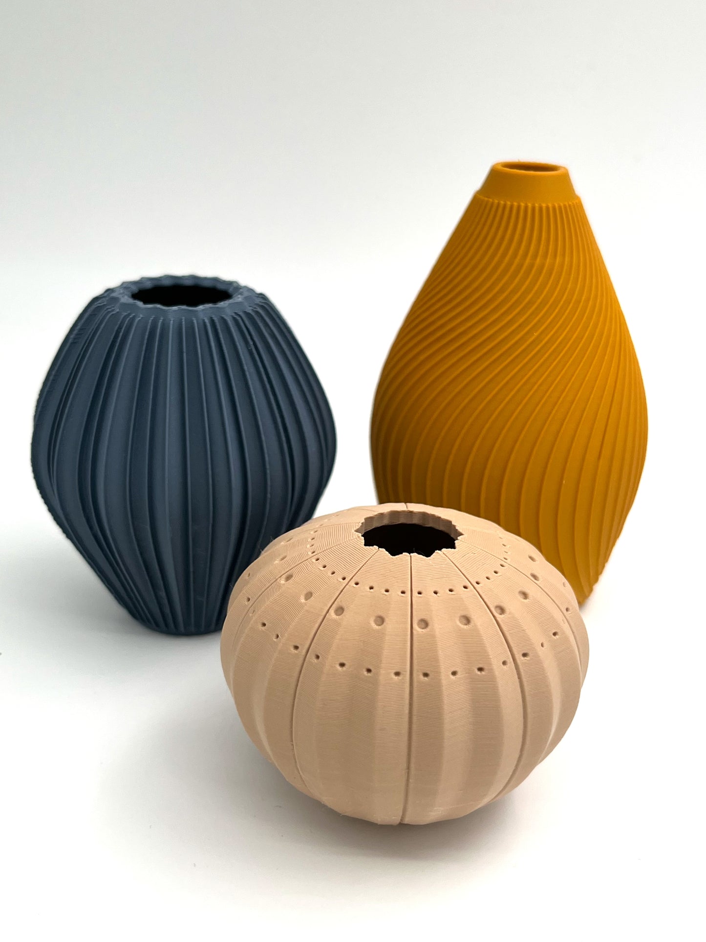 Collection of 3 Unique Bud Vases – Inspired by nature – designed and 3D printed in New Zealand