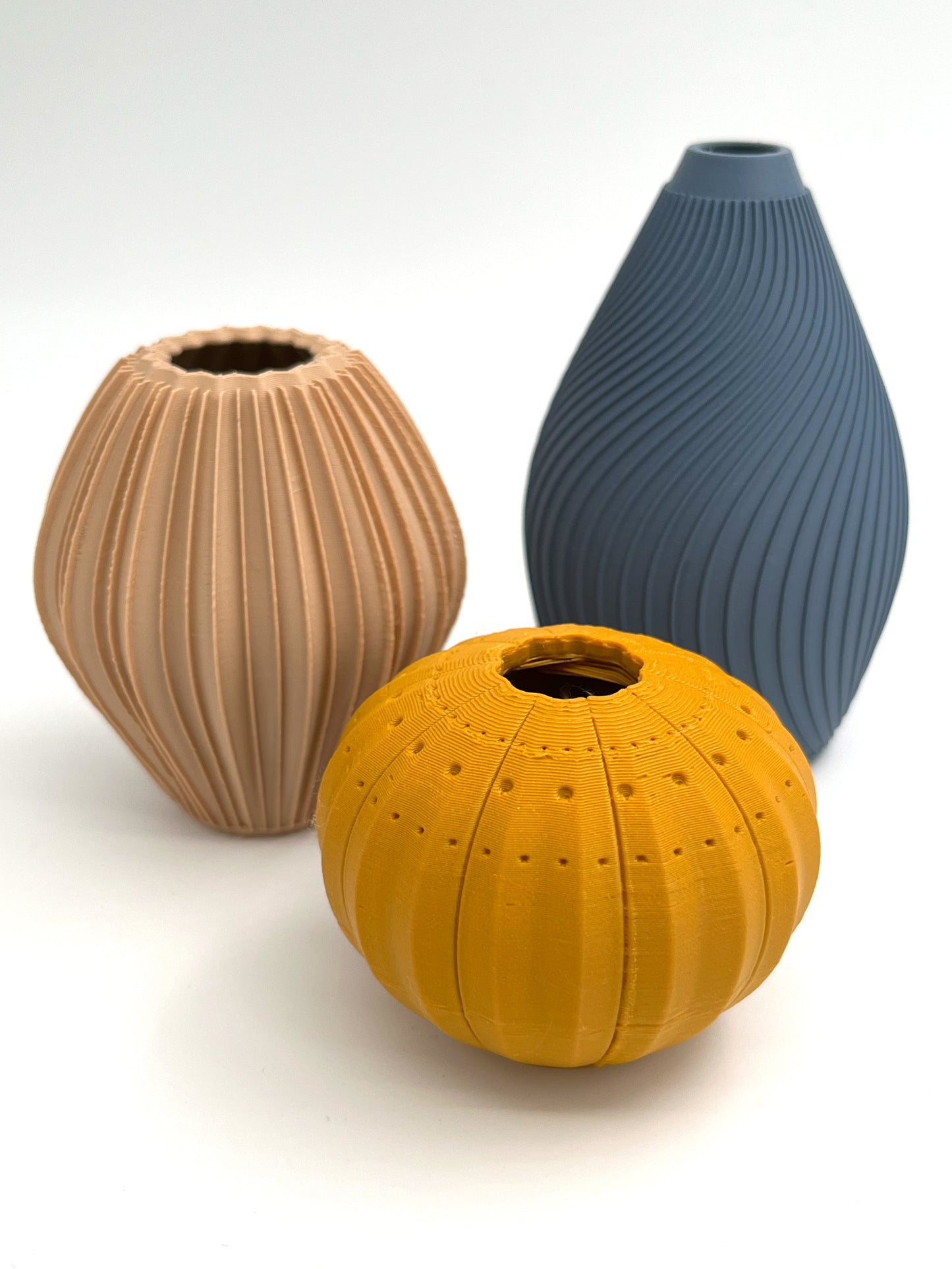 Collection of 3 Unique Bud Vases – Inspired by nature – designed and 3D printed in New Zealand