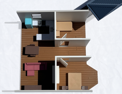 Colonial Villa Style Doll House With Modern Furniture