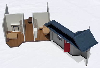 Colonial Villa Style Doll House With Modern Furniture