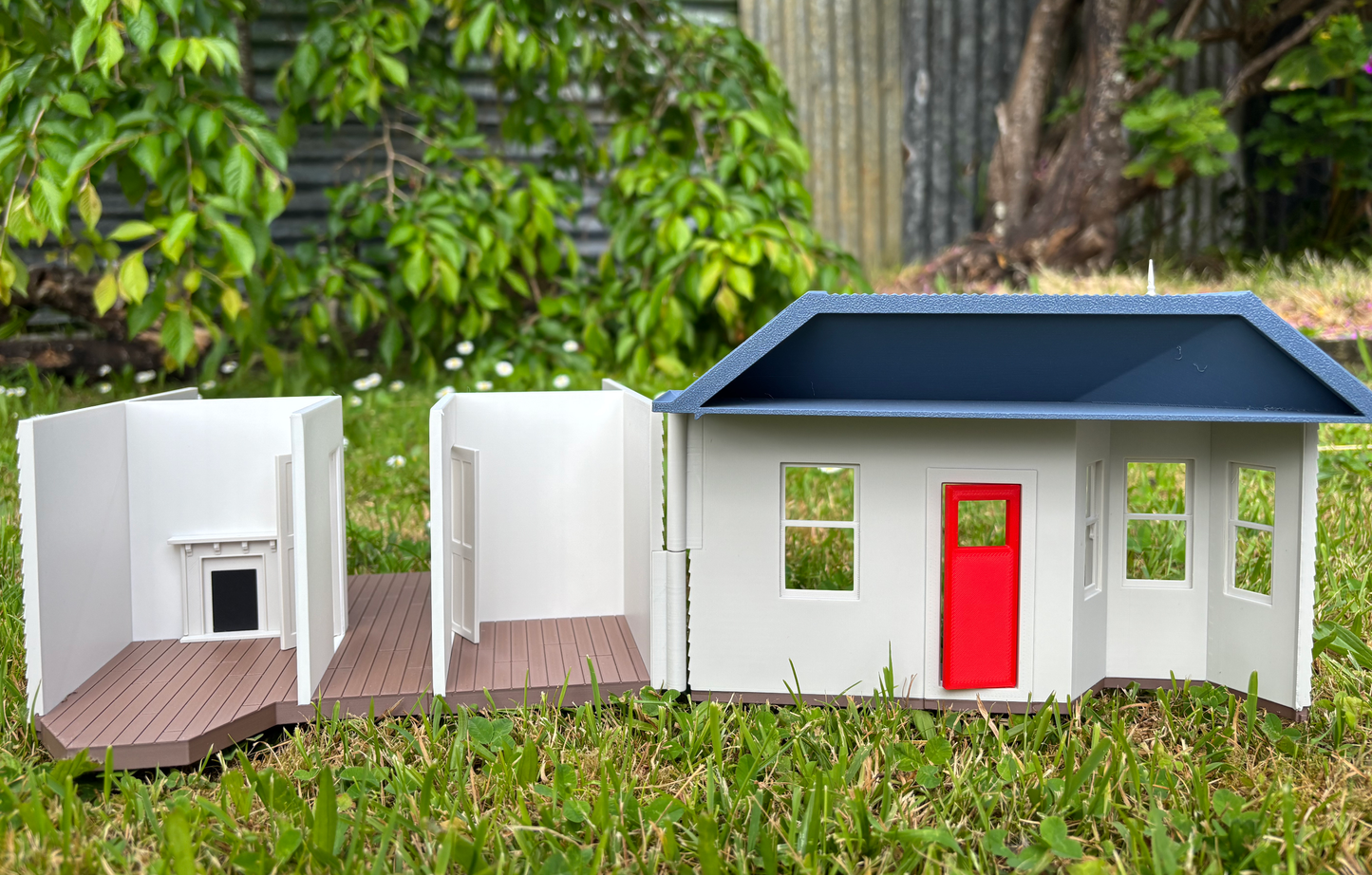 Colonial Villa Style Doll House With Modern Furniture