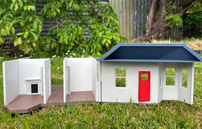 Colonial Villa Style Doll House With Modern Furniture